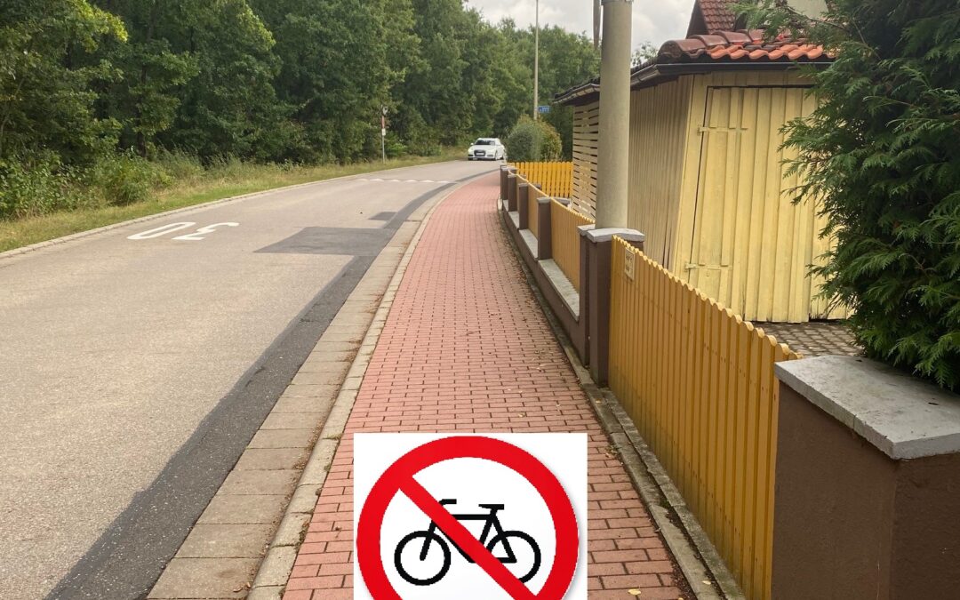 Bergstraße – der Gehweg ist KEIN Radweg