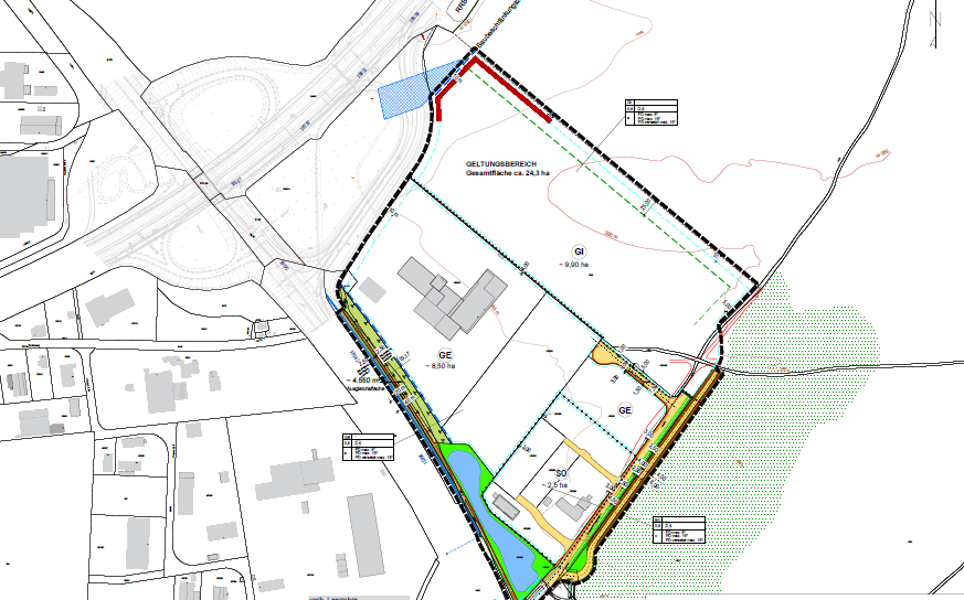 Zeigt Bebauungsplan Industriegebiet Schafhof