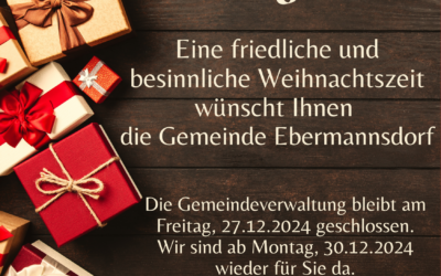 Frohe Weihnachten – Am Brückentag 27.12.2024 geschlossen